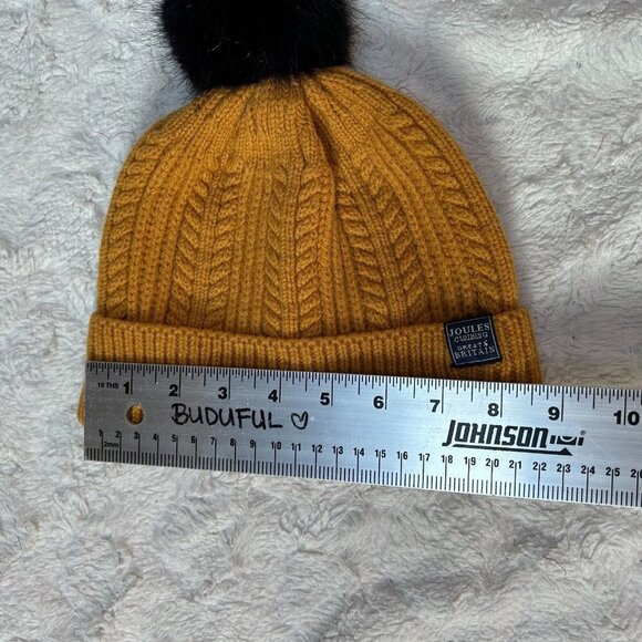 Joules Clothing Great Britain Cable-Knit Caramel Bobble Hat Beanie One Size main image 6